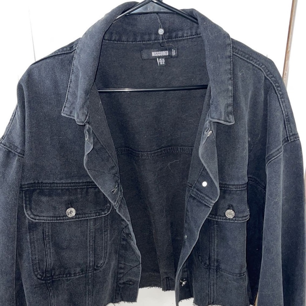 COPY - Black cropped denim jacket!